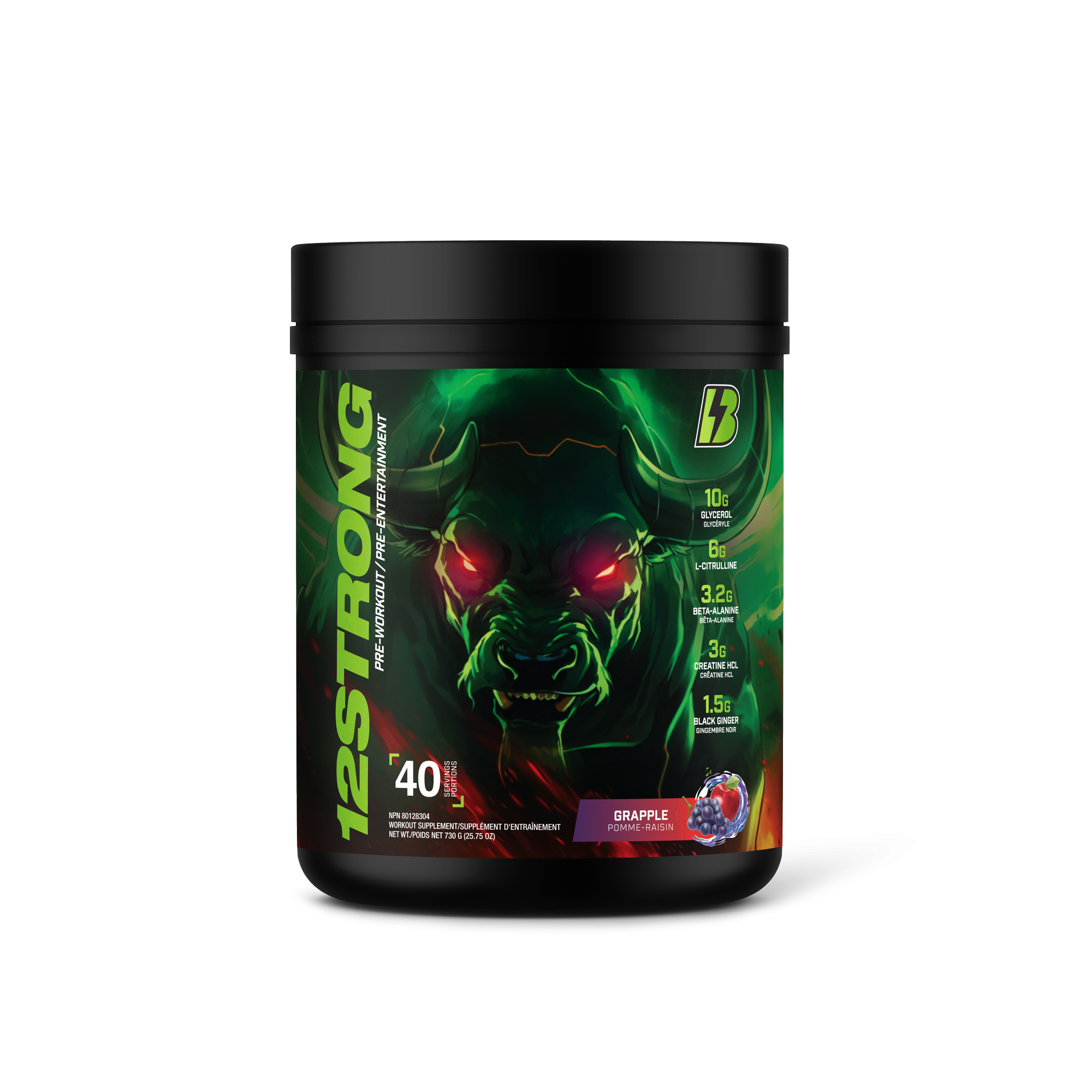 12 STRONG Pre-Workout Formula – Apple Grape