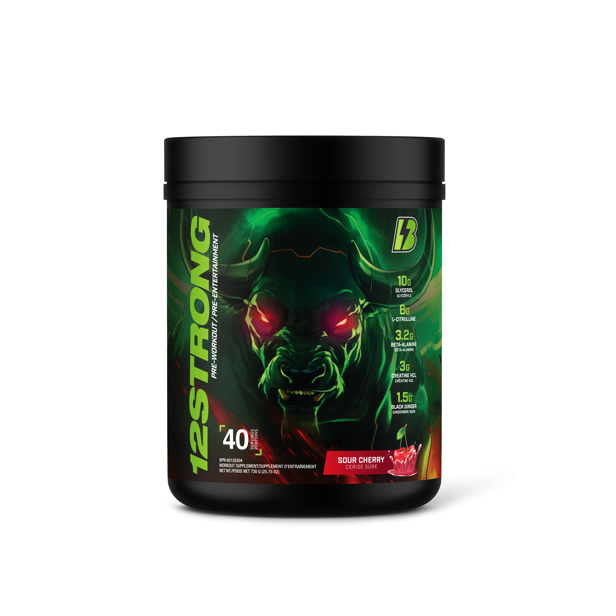 12 STRONG Pre-Workout Formula – Sour Cherry