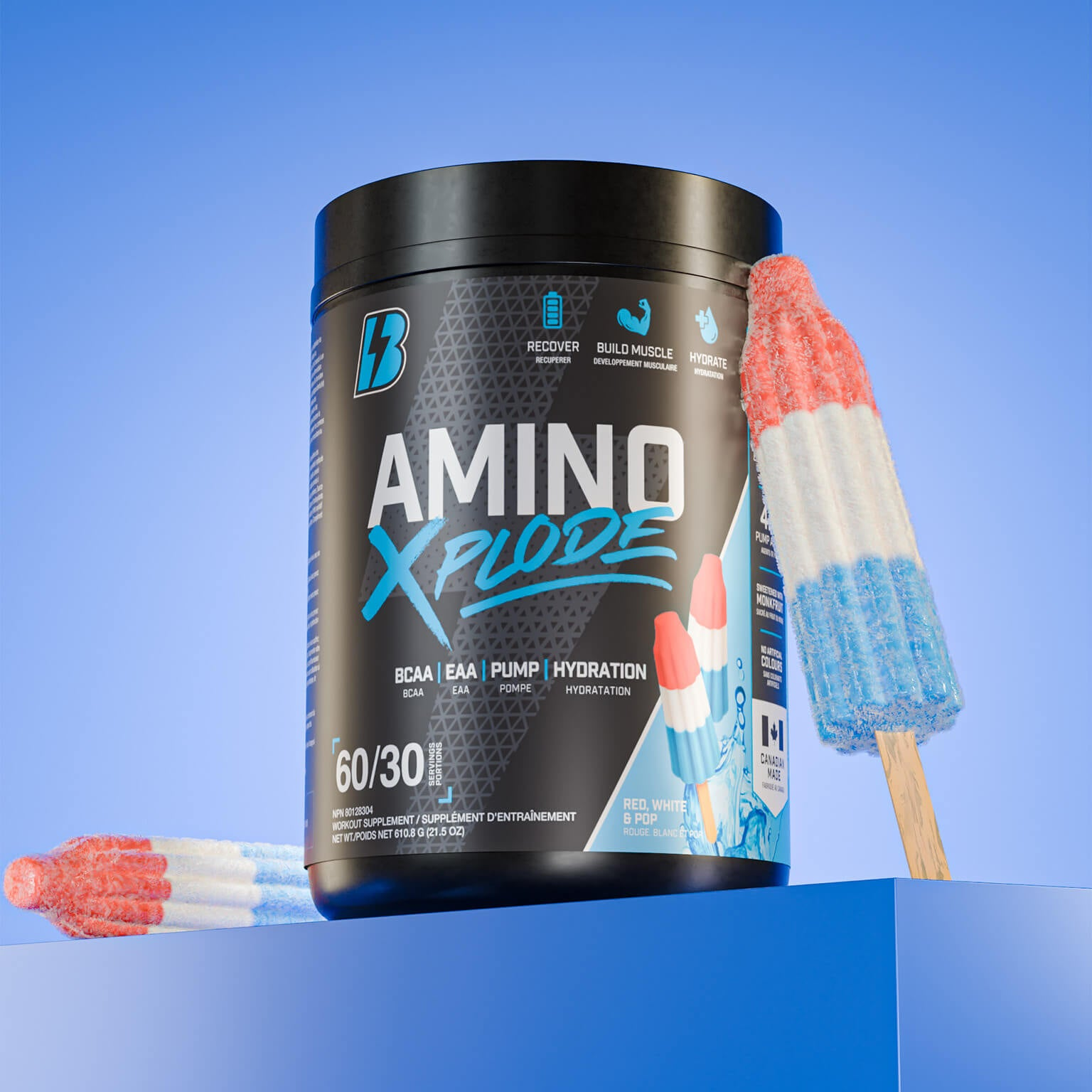 Amino Xplode - EAA/BCAA/Hydration - Red, White & Pop (Rocket Pop)