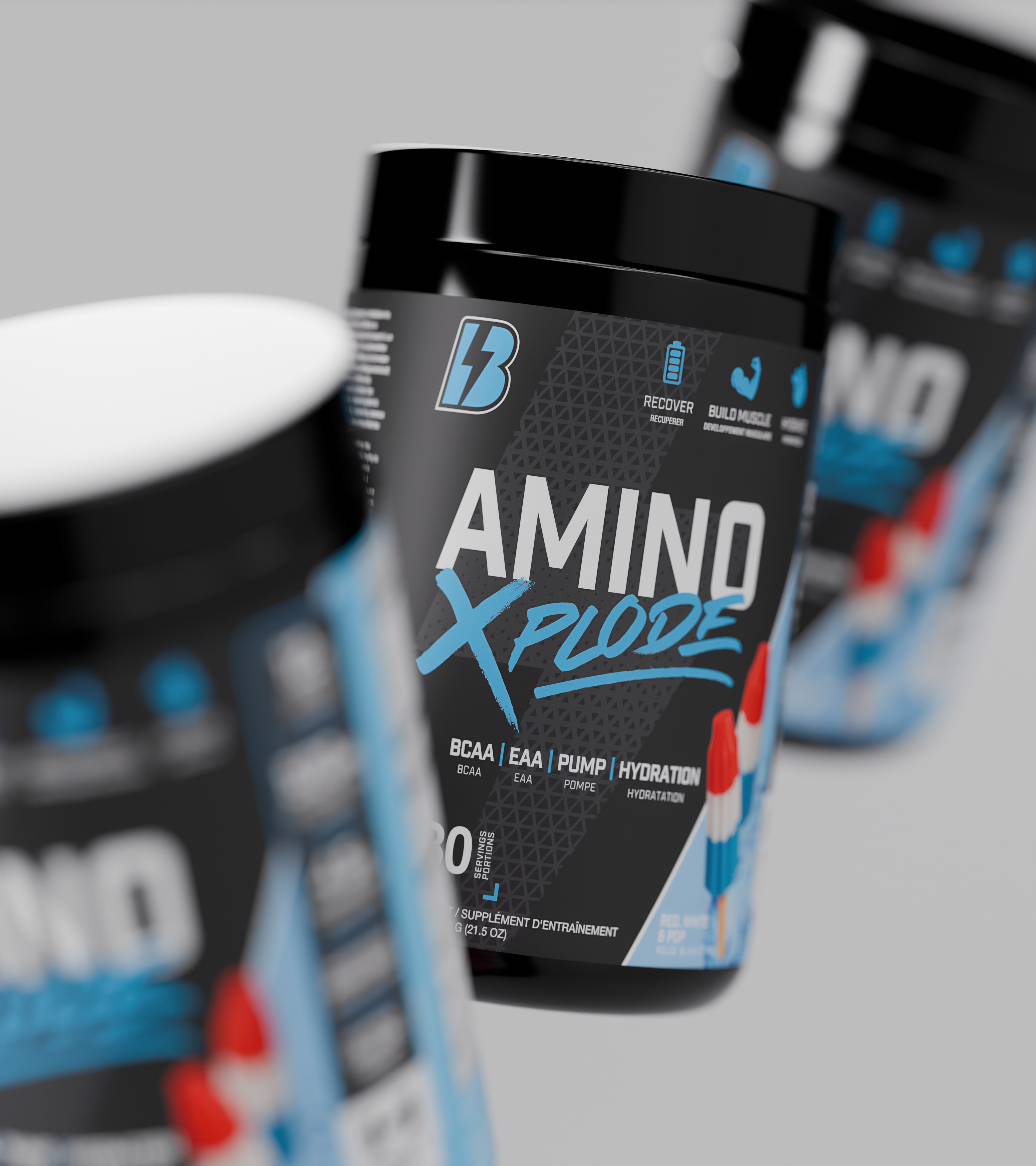 Amino Xplode - EAA/BCAA/Hydration - Red, White & Pop (Rocket Pop)